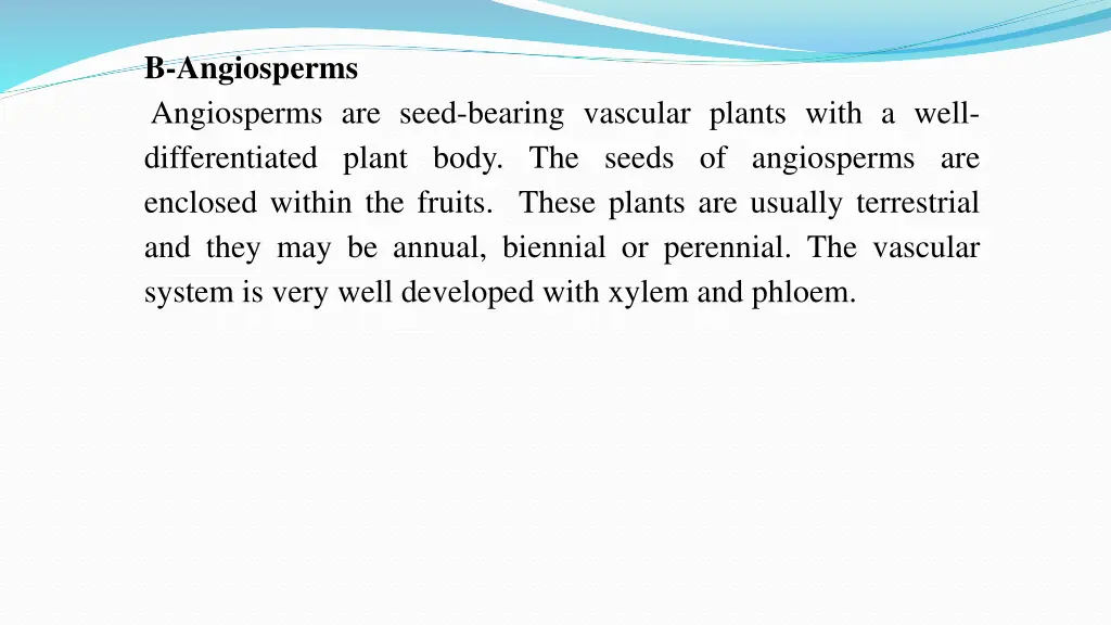 b angiosperms angiosperms are seed bearing