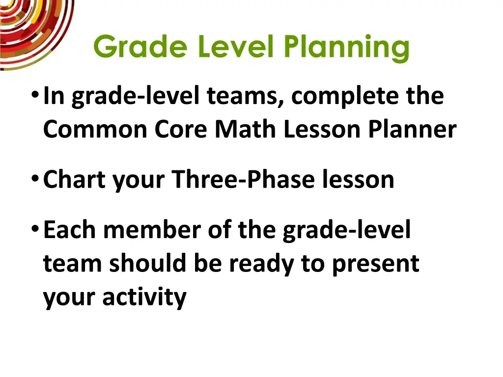 grade level planning