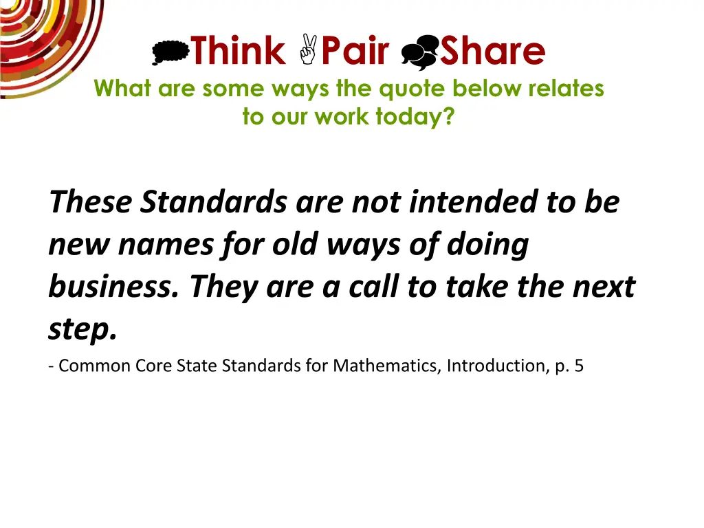 think pair share what are some ways the quote