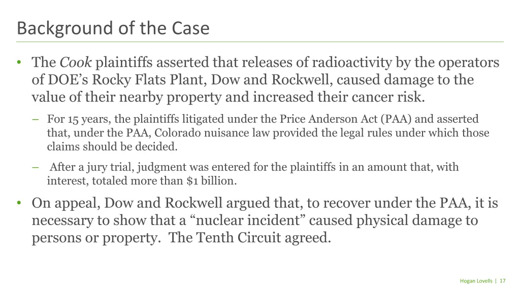 background of the case