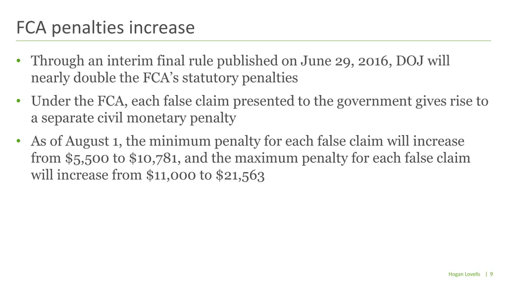 fca penalties increase