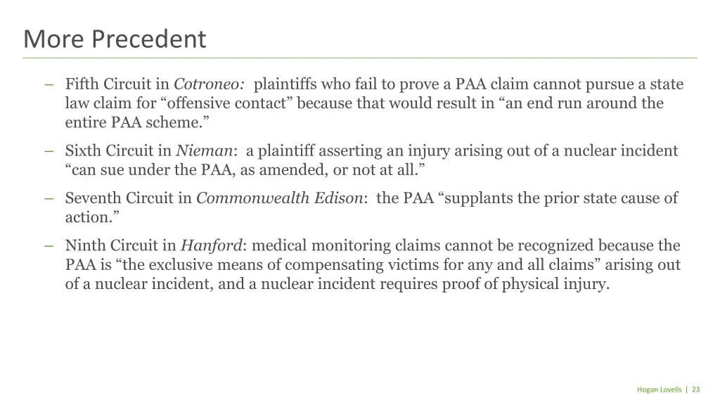 more precedent