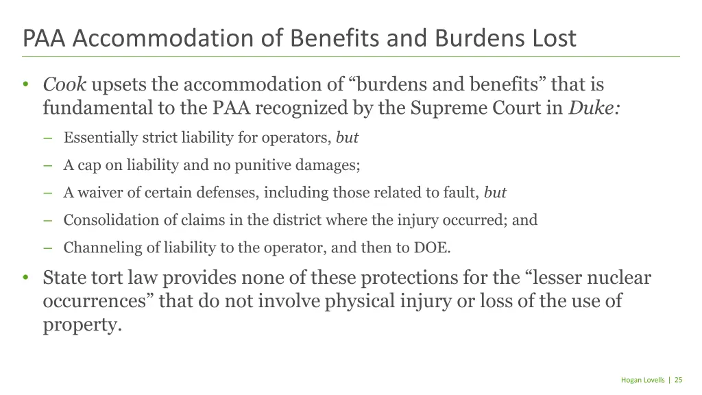 paa accommodation of benefits and burdens lost