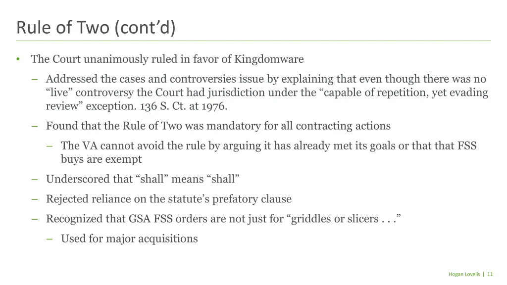 rule of two cont d