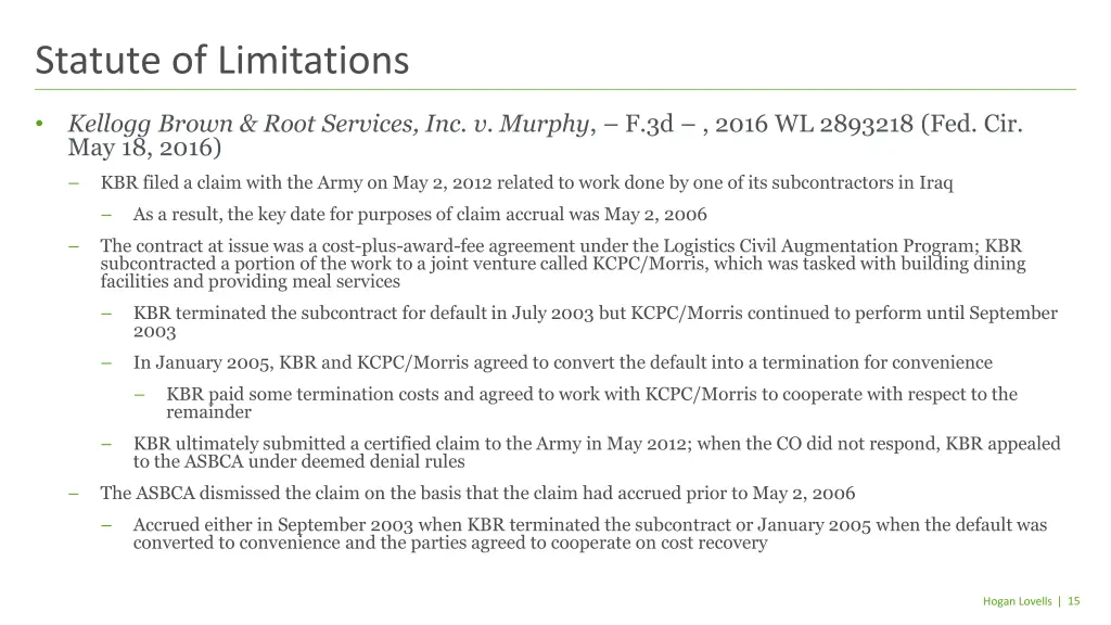 statute of limitations
