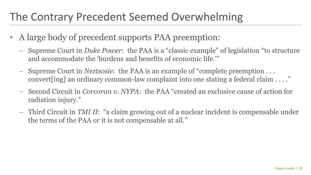 the contrary precedent seemed overwhelming