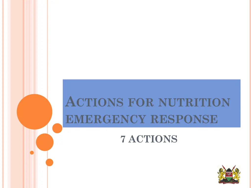 a ctions for nutrition emergency response