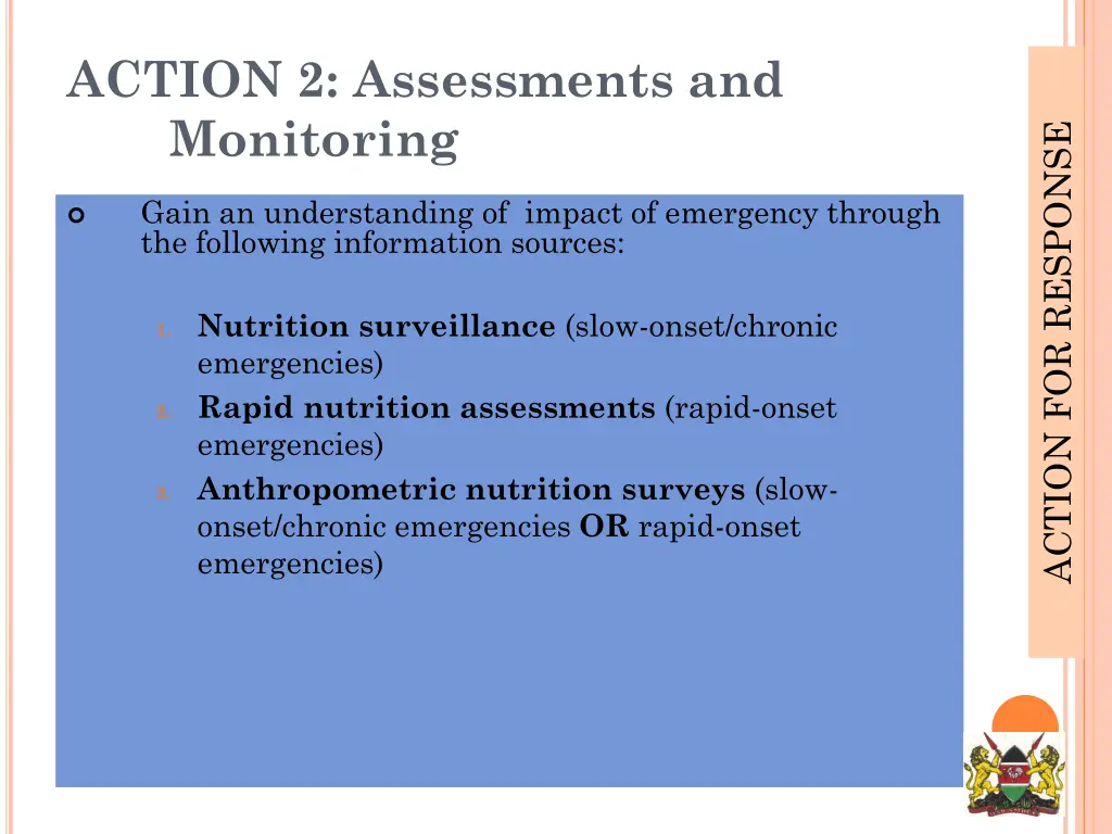 action 2 assessments and monitoring
