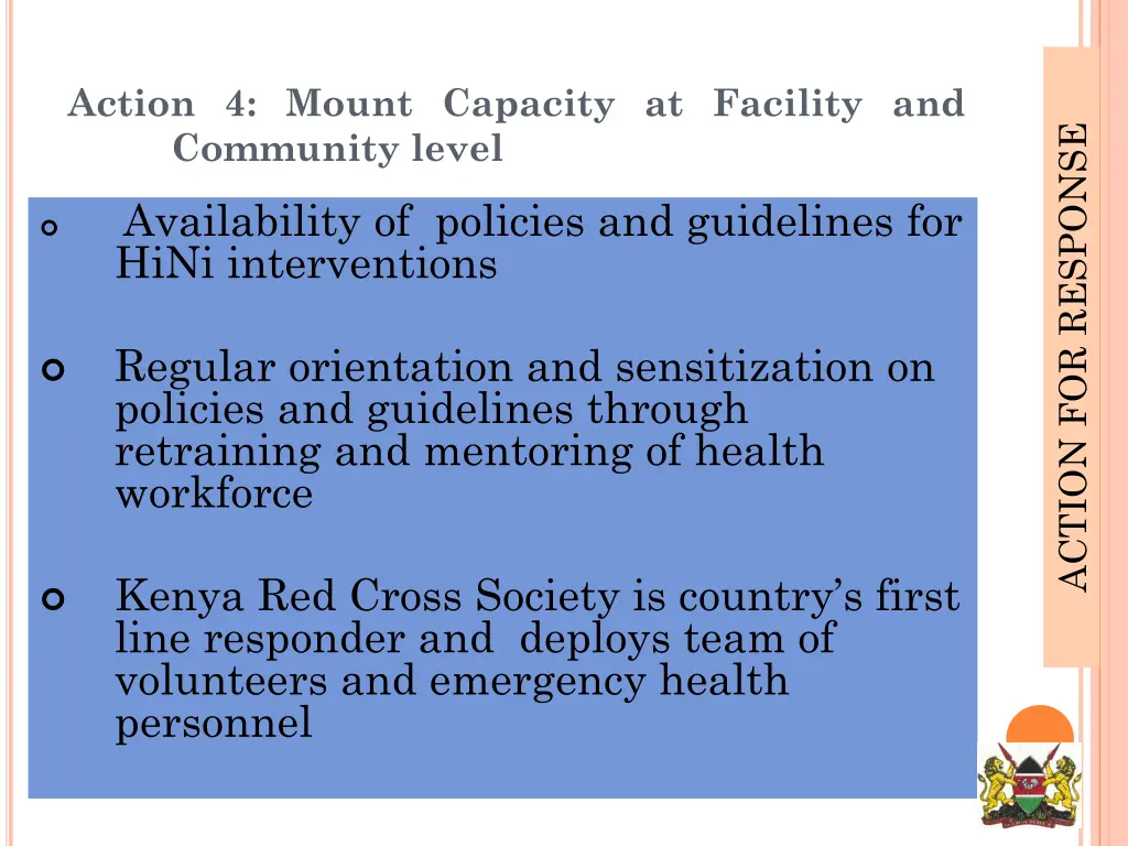 action 4 mount capacity at facility and community