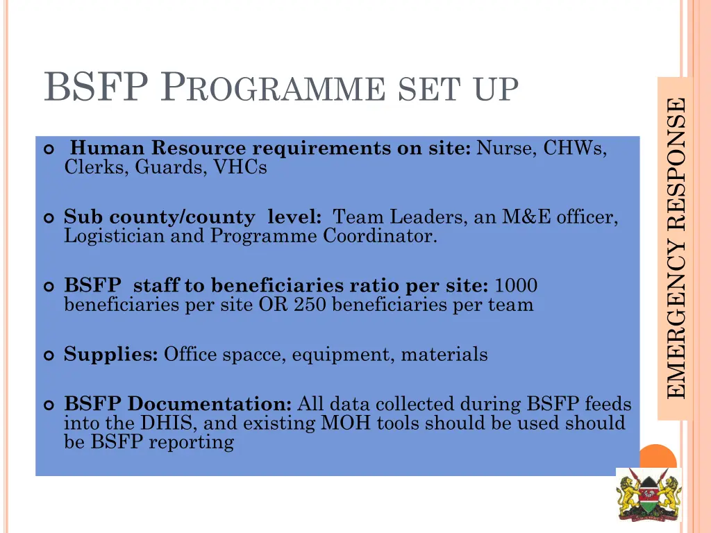 bsfp p rogramme set up