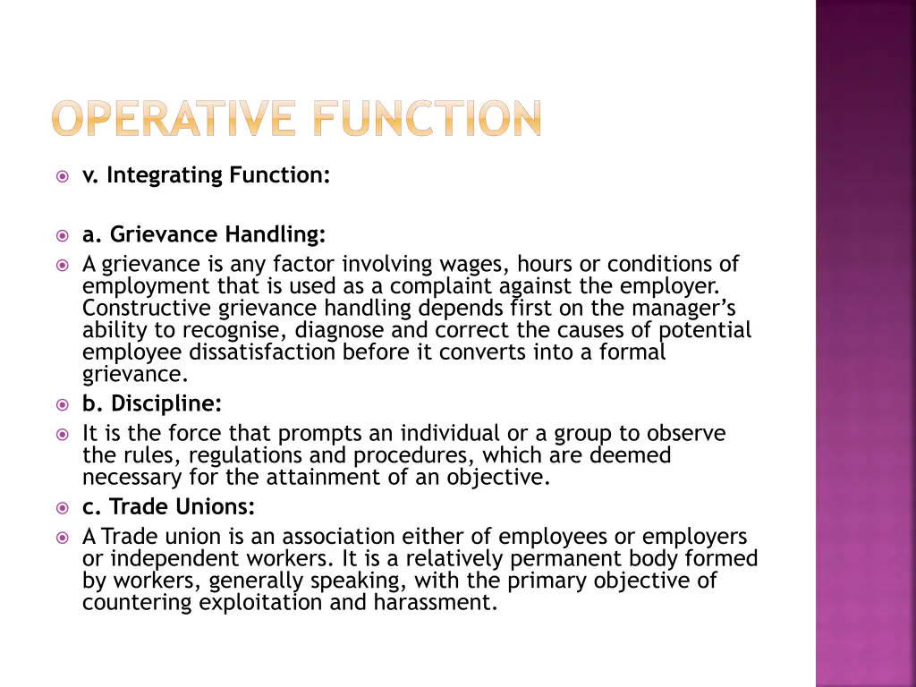 operative function 7