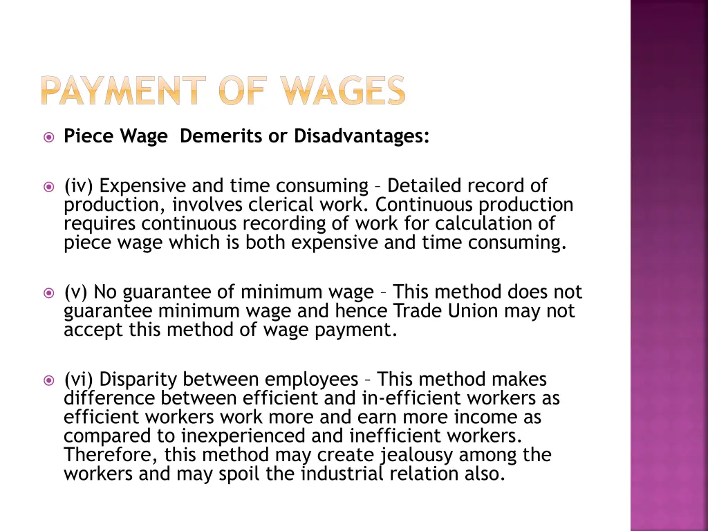 payment of wages 12
