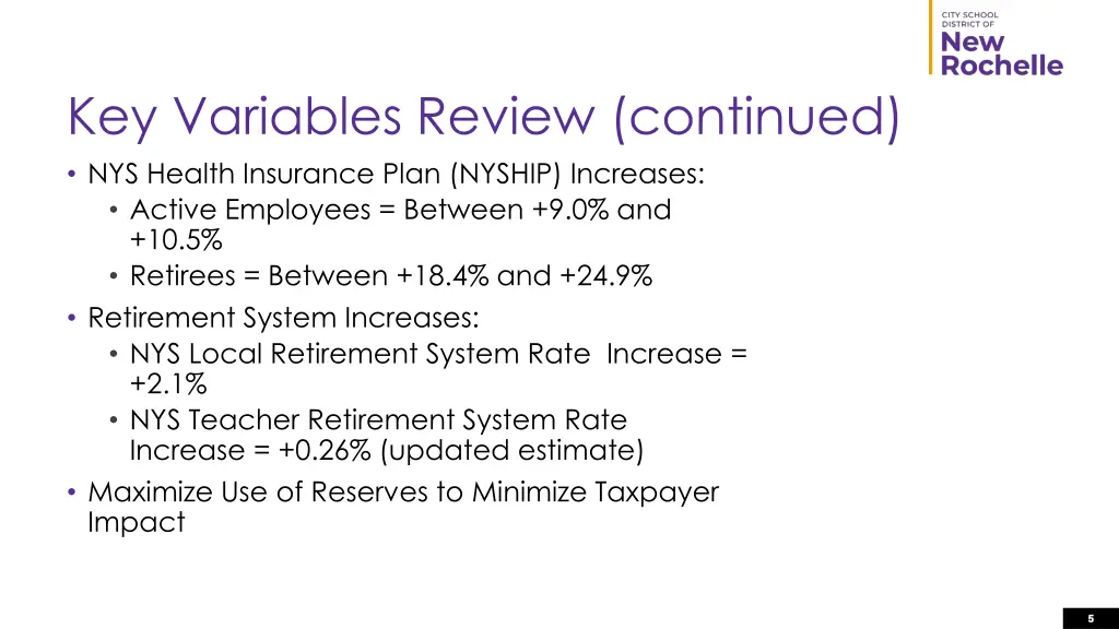 key variables review continued