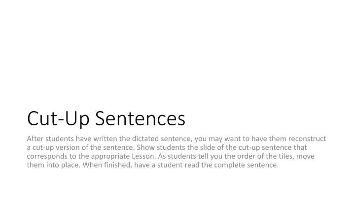 cut up sentences