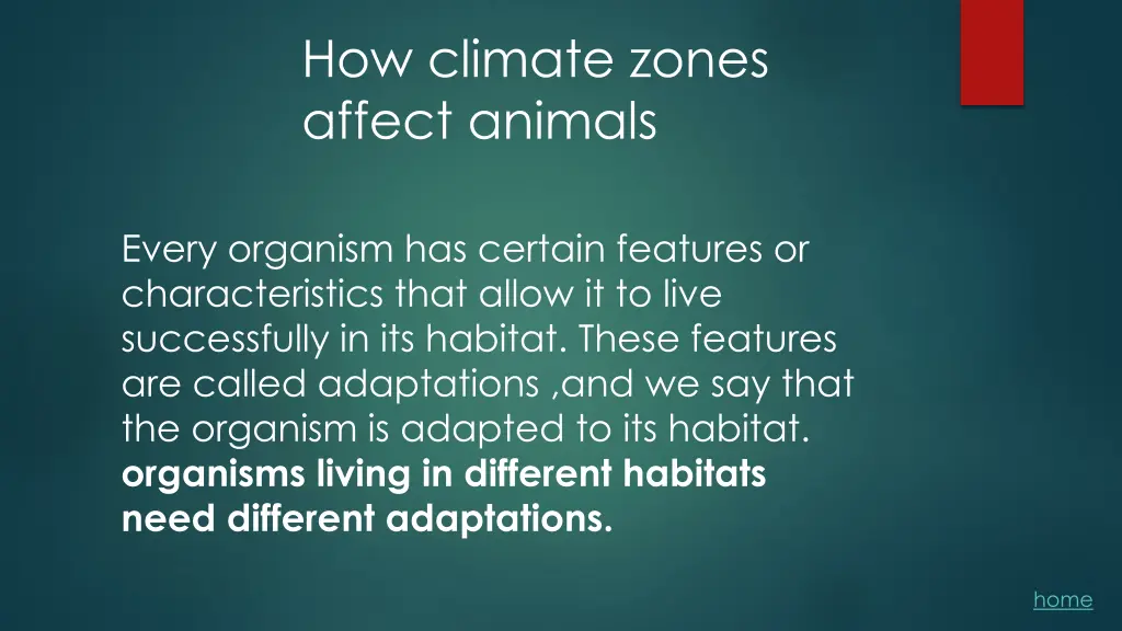 how climate zones affect animals