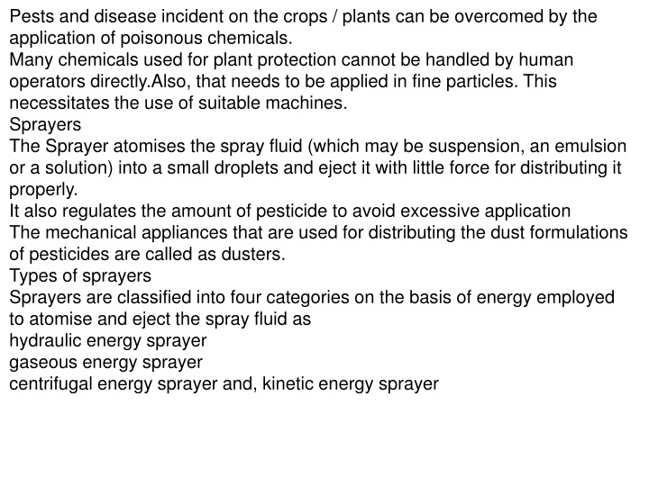 pests and disease incident on the crops plants