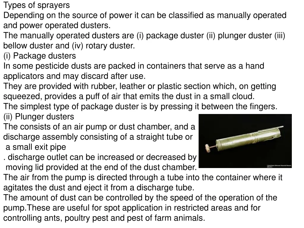 types of sprayers depending on the source