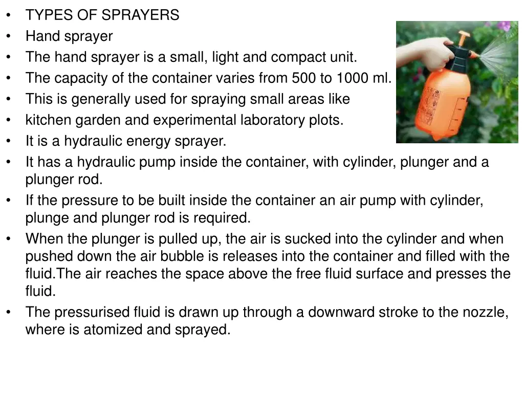 types of sprayers hand sprayer the hand sprayer
