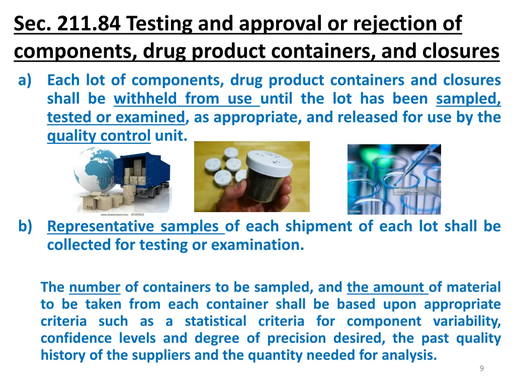sec 211 84 testing and approval or rejection