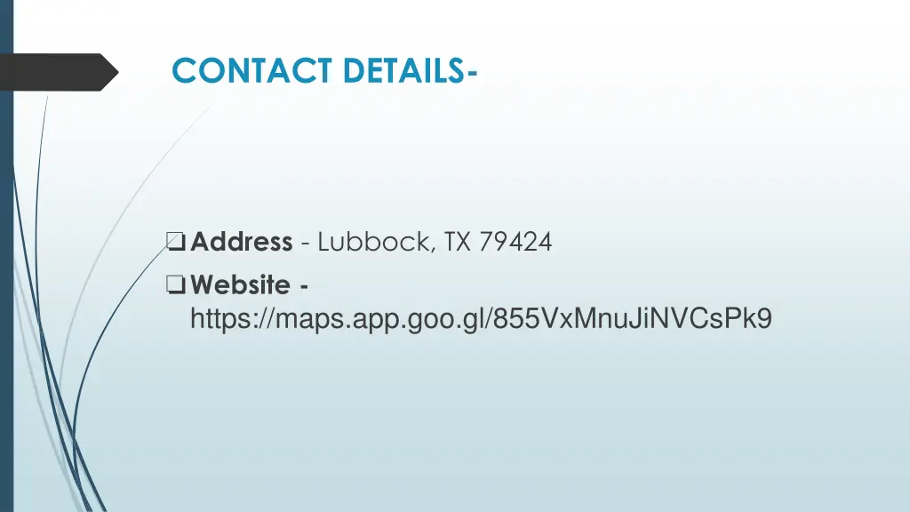 contact details