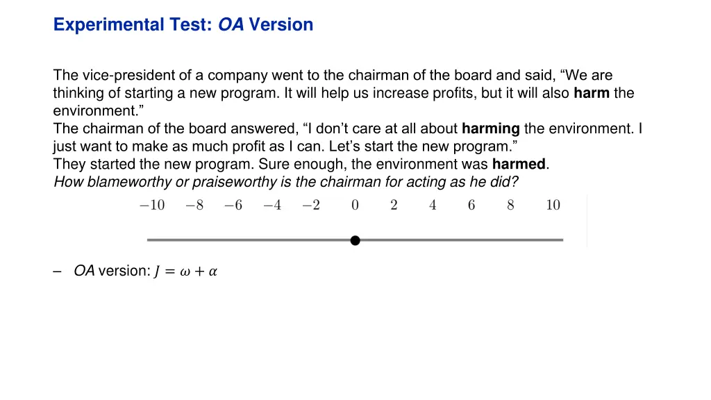 experimental test oa version