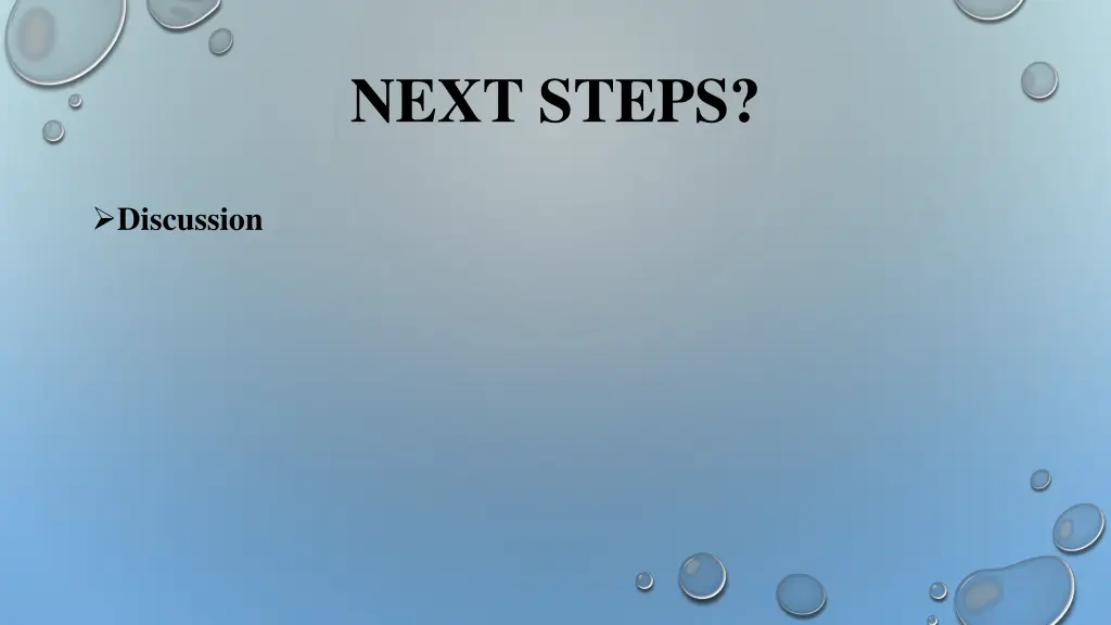 next steps