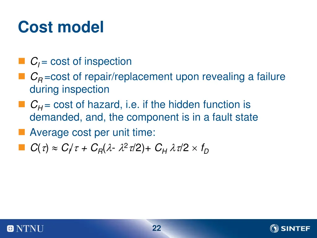 cost model 1
