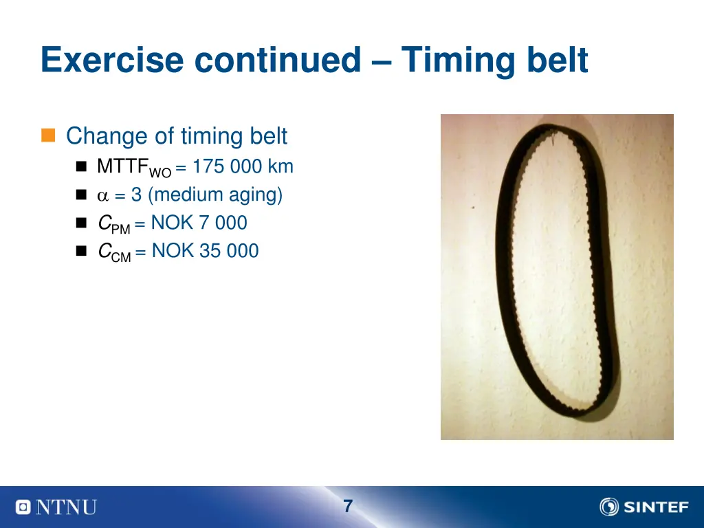 exercise continued timing belt