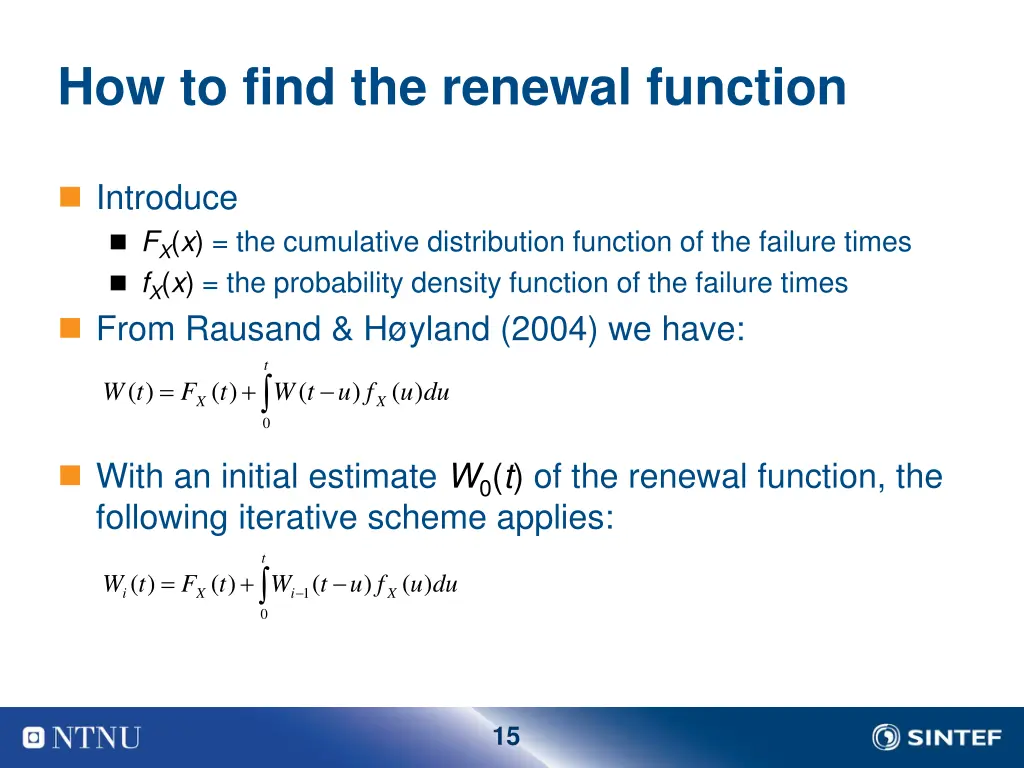 how to find the renewal function
