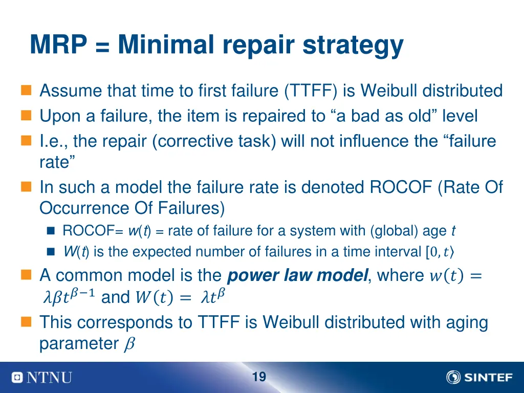 mrp minimal repair strategy