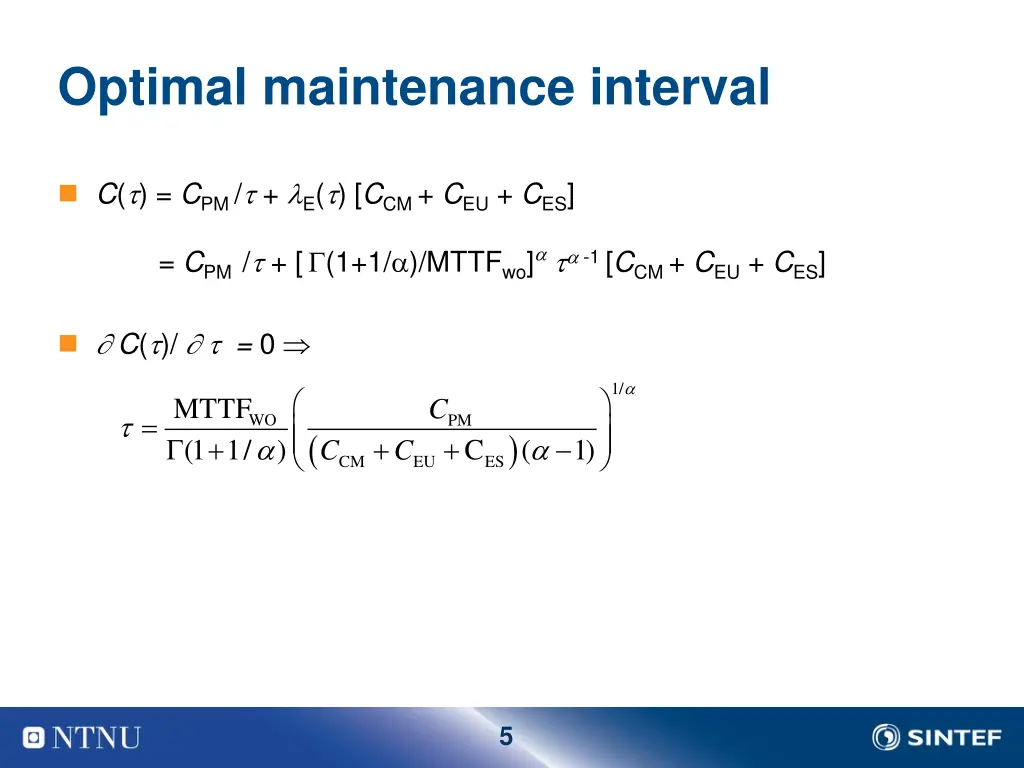 optimal maintenance interval