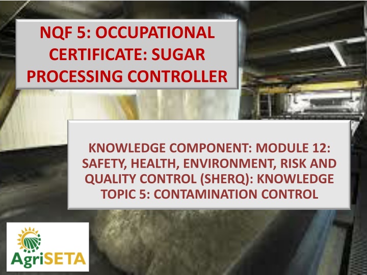 nqf 5 occupational certificate sugar processing