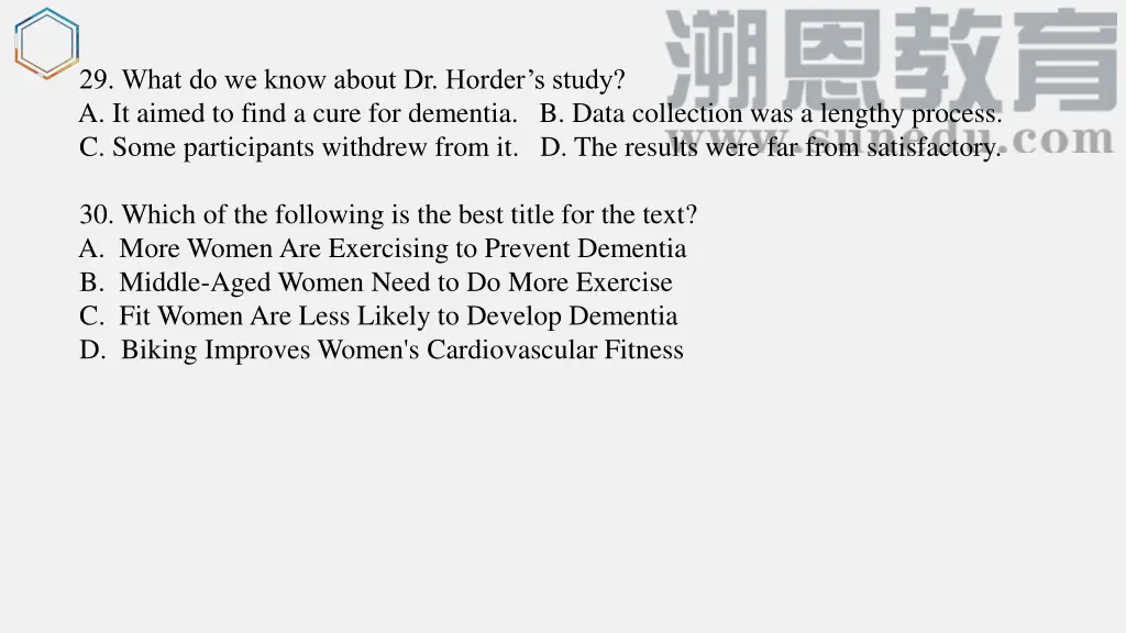 29 what do we know about dr horder s study