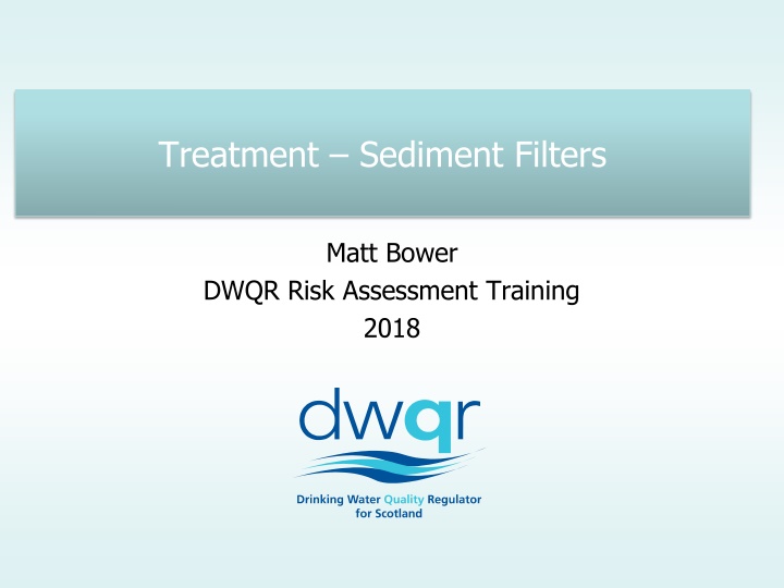 treatment sediment filters
