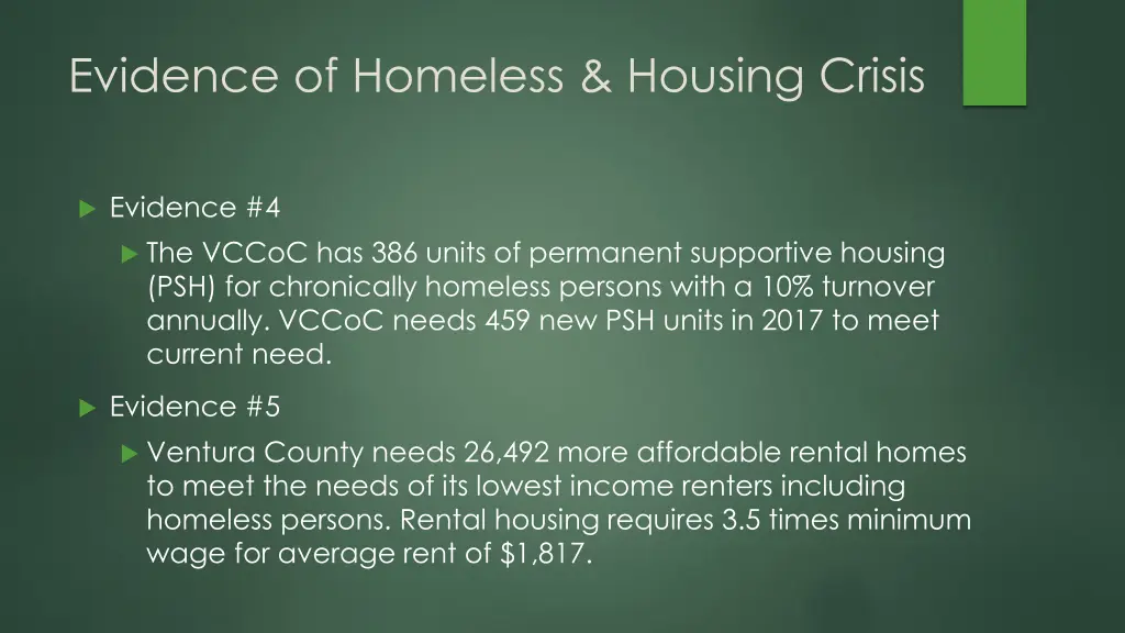 evidence of homeless housing crisis 1