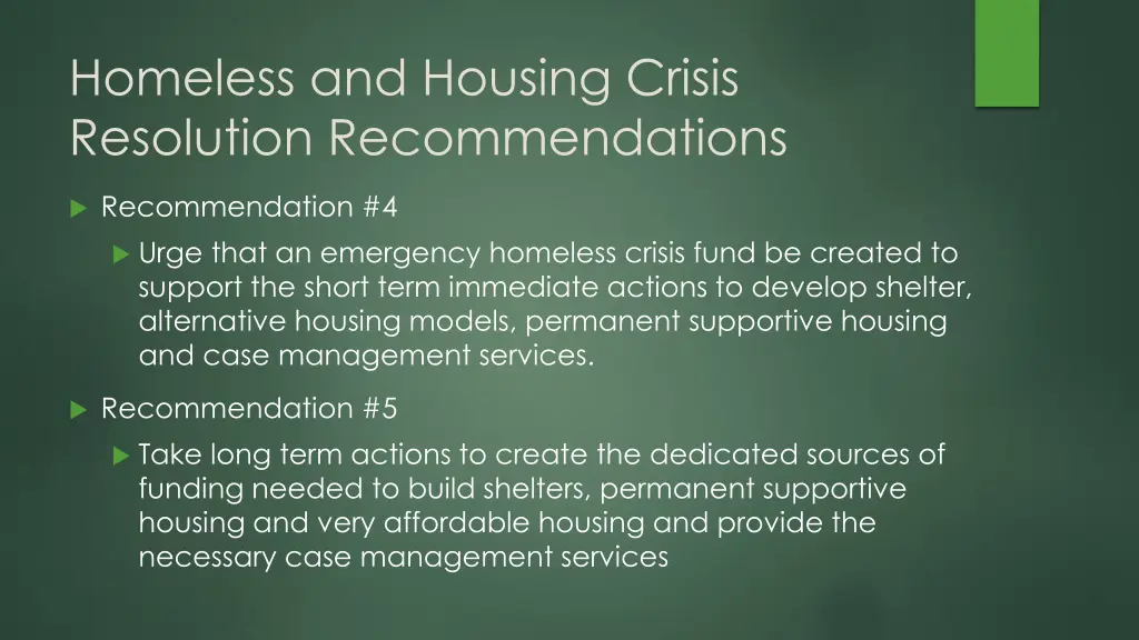 homeless and housing crisis resolution 1
