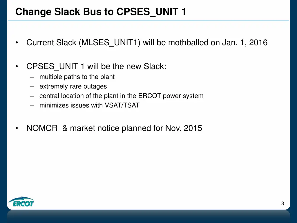 change slack bus to cpses unit 1