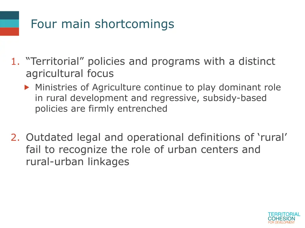 four main shortcomings