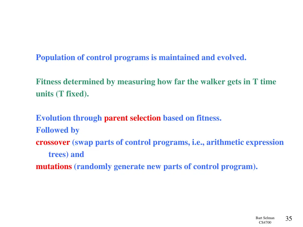 population of control programs is maintained