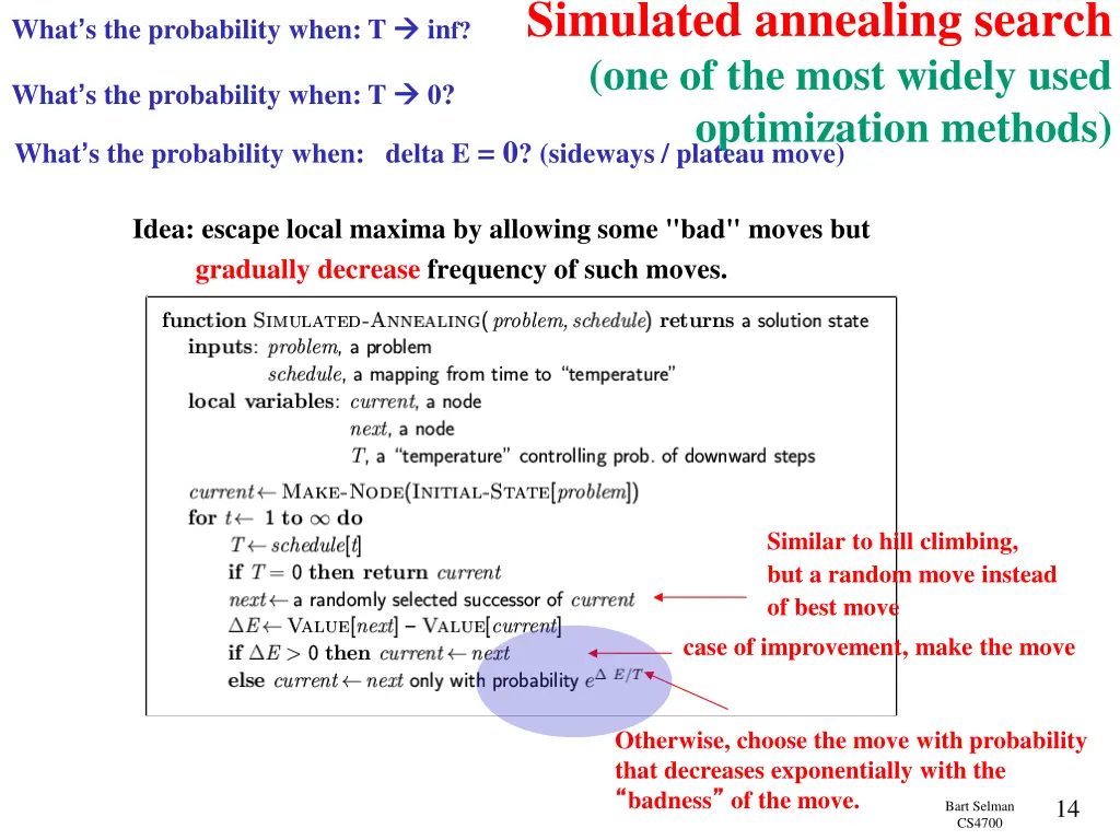 simulated annealing search one of the most widely