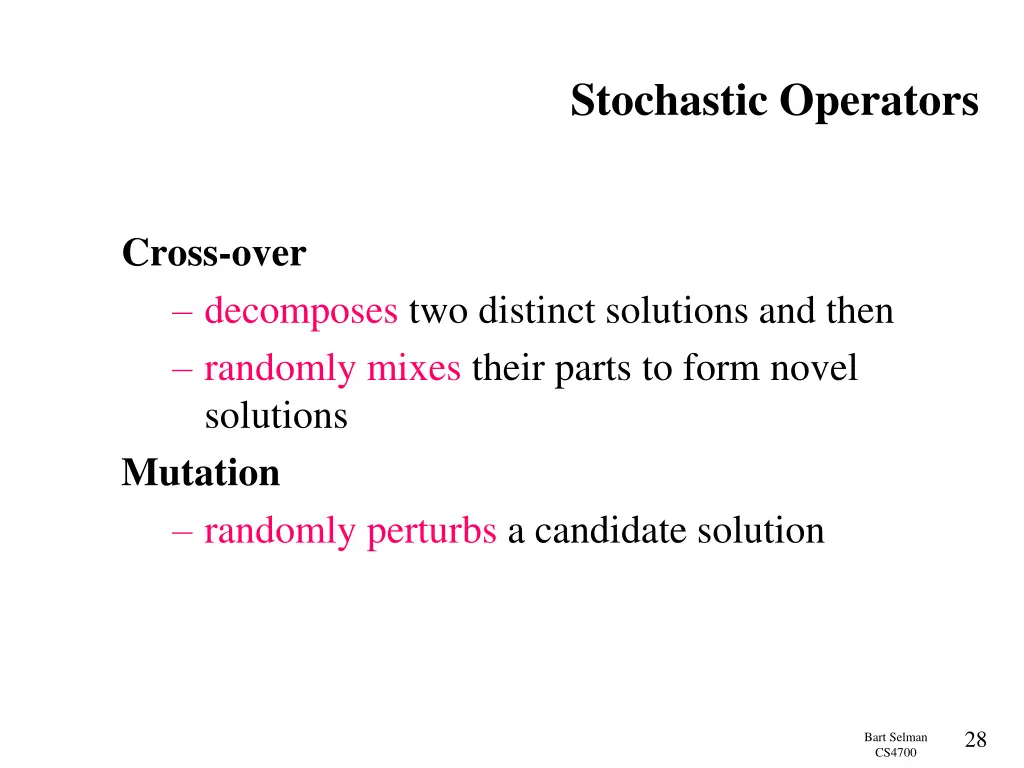 stochastic operators