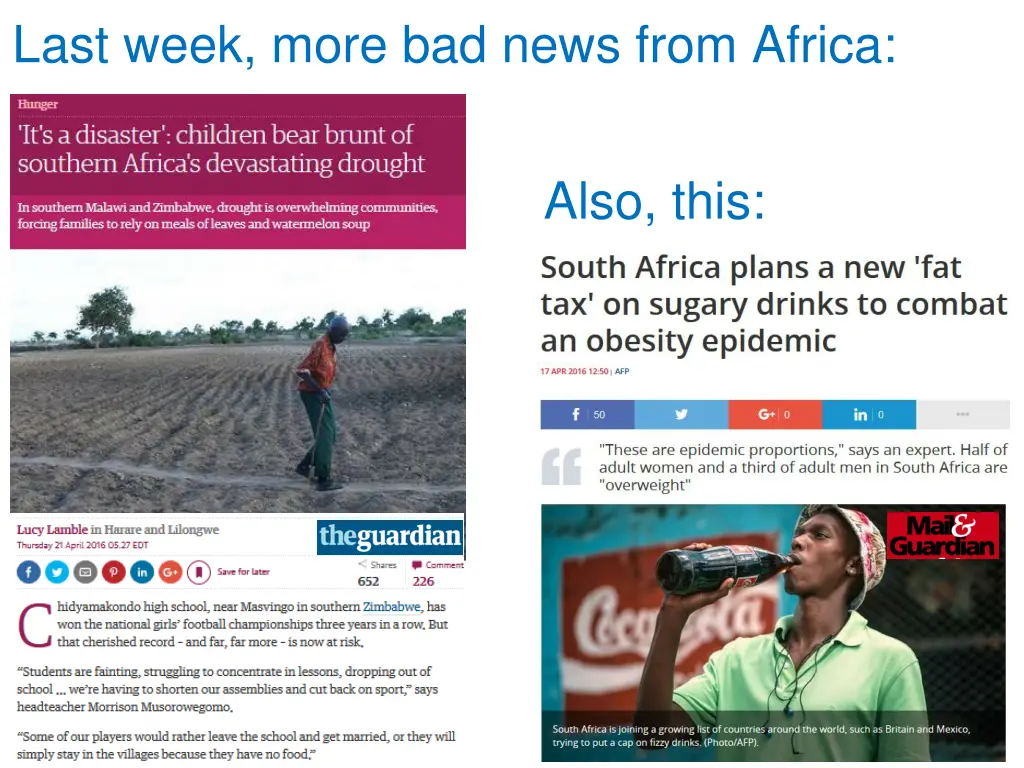 last week more bad news from africa