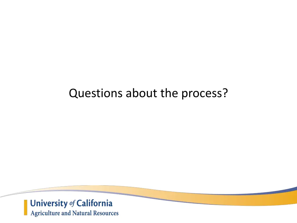 questions about the process