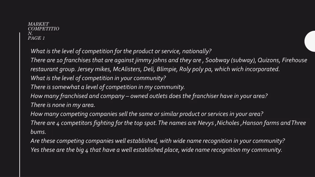 market competitio n page 1