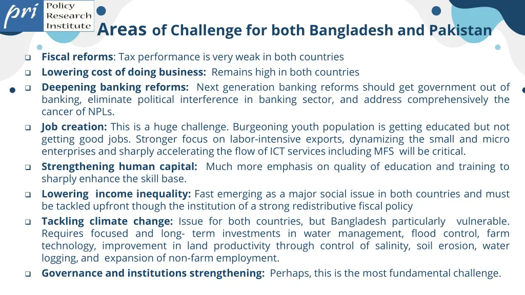 areas of challenge for both bangladesh