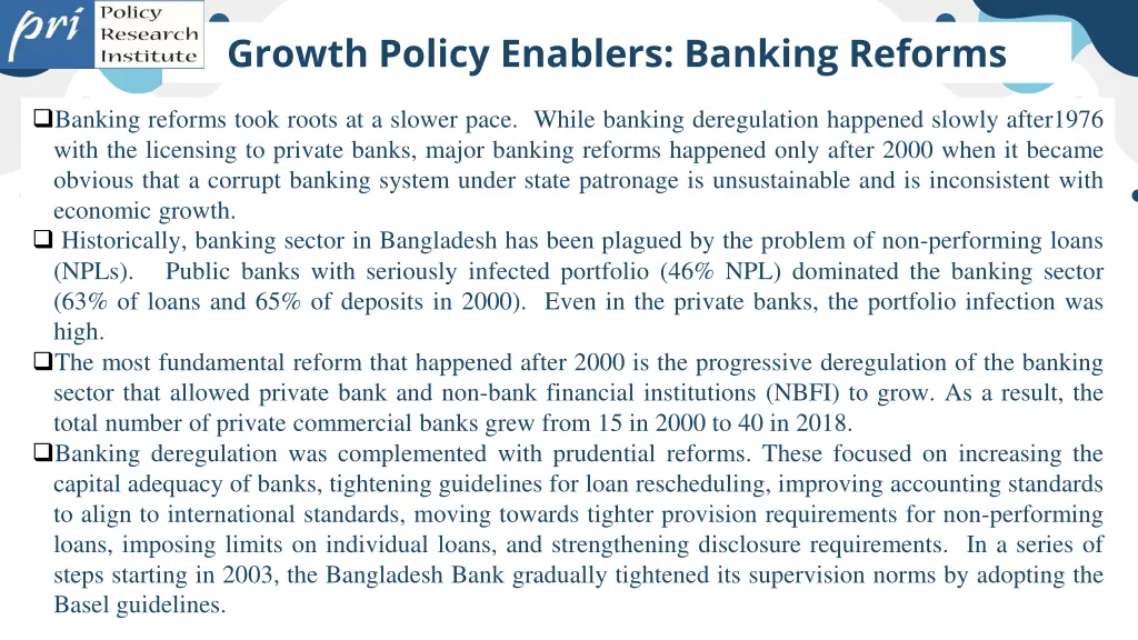 growth policy enablers banking reforms