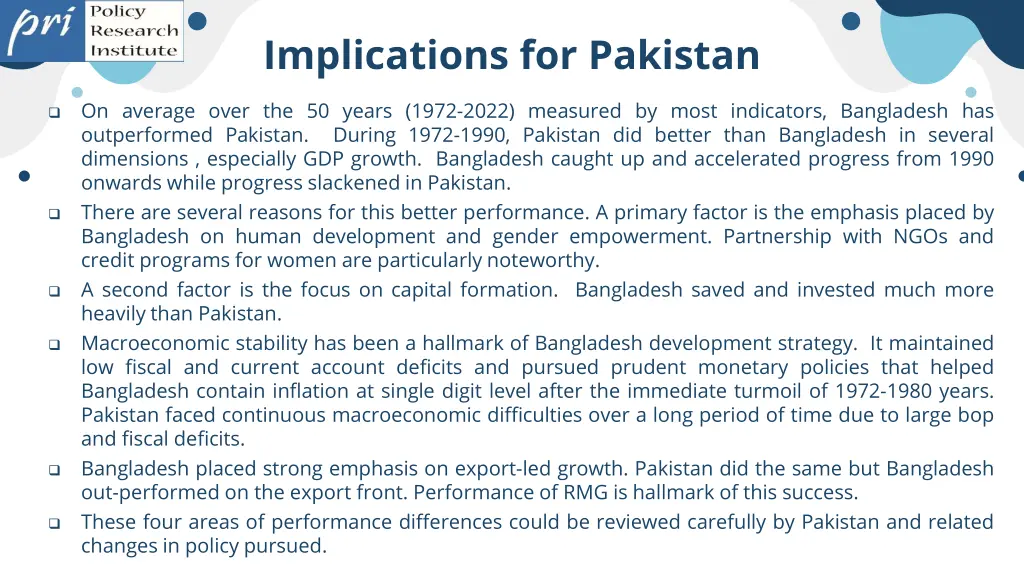 implications for pakistan