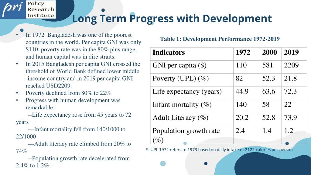 long term progress with development