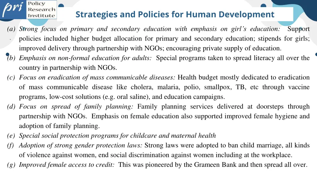 strategies and policies for human development