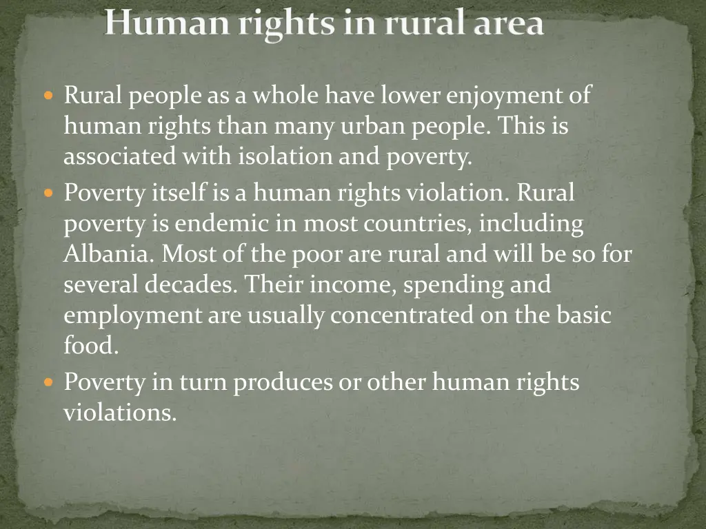 human rights in rural area